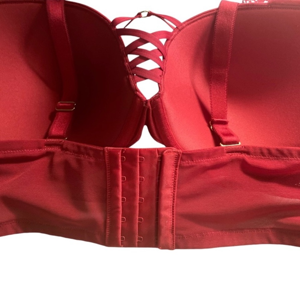 Torrid XO Boost Plunge Push-Up Bra Size 46C Red - Picture 8 of 14
